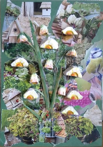 Lynne, Egg Plant, recycled egg boxes and acrylics.